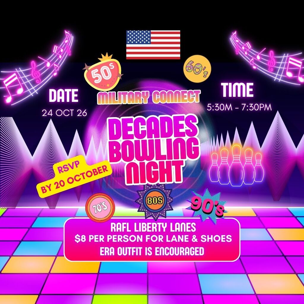 Upcoming Beacon event: Military Connect Decades Bowling Night