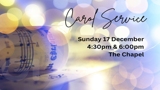 Carol services at 4:30pm and 6pm