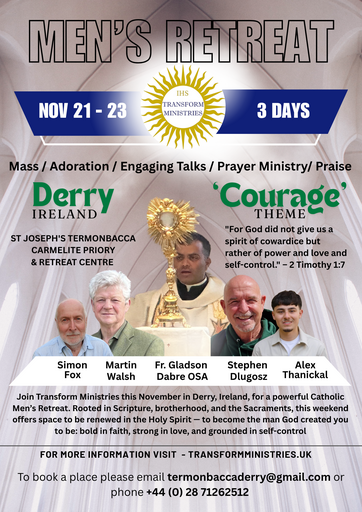 3 Day 'Courage' Men's Retreat in DERRY, IRELAND