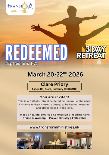 3 Day 'Redeemed' Retreat (Eph 1:7) at Clare Priory (Men & Women)